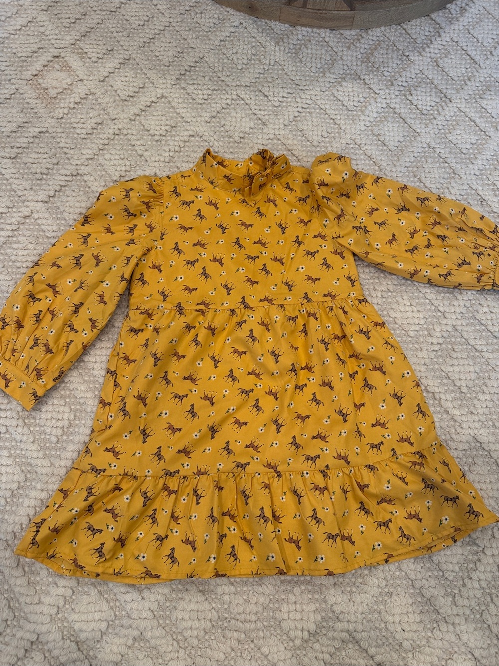 Janie and Jack Girls' Mustard Yellow Floral Tiered Dress